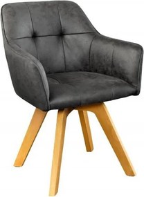 Set de 2 scaune pivotante Loft, gri antic