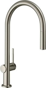 Baterie bucatarie cu dus extractibil Hansgrohe Talis M54 210 cu 1 jet finisaj otel inoxidabil cu sBox