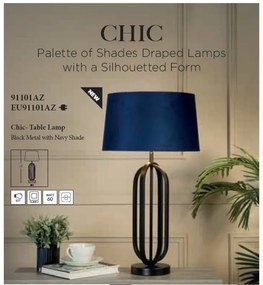 Veioza/Lampa de masa decorativa Chic negru/navy
