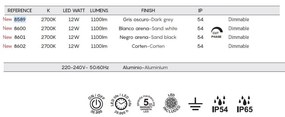 Aplica LED dimabila iluminat exterior ambiental IP54 DAVOS gri MA-8589