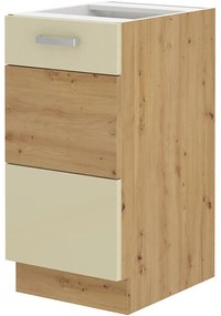 Dulap inferior de bucătărie Arryn 40 D 1F BB (Stejar artisan + Crem lucios). 1024727
