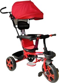 Tricicleta cu copertina detasabila NOVOKIDS™ My first Trike, Roti din spuma cauciucata, Maner de ghidaj pentru parinti, Cadru metalic, Dimensiuni
