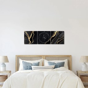 Tablou abstarcției aurii (cu ceas) (90x30 cm)