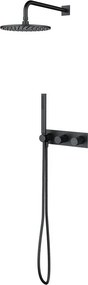 Sistem de dus incastrat cu baterie monocomanda Omnires Contour antracit periat si para cu 1 functie