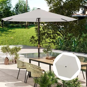 Outsunny Înveliș de Schimb pentru Umbrelă cu Orificii de Aerisire, Ø300 cm, Alb Crem | Aosom Romania