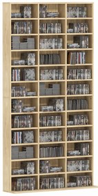 HOMCOM Depozite pentru CD-uri și DVD-uri, bibliotecă de depozitare 1116 CD-uri/528 DVD-uri, 36 compartimente și rafturi reglabile, chenar | Aosom Romania