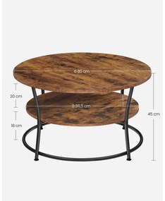 Masă de cafea ELDUR maro/negru