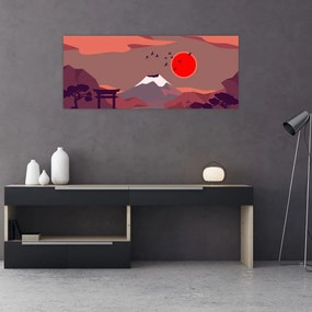 Tablou - Ilustrație a Muntelui Fuji (120x50 cm)