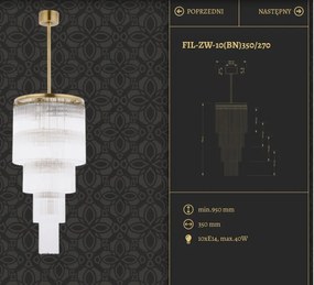 Lustra design LUX diametru 35cm din alama decorata cu sticla Filago