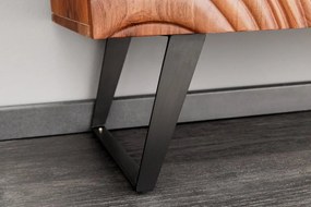 Comoda inalta cu model 3D, Lemn Salcam, Maro, FLUID 120cm