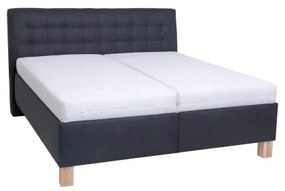 Pat tapițat VIOLET, 180 x 200 cm, cu saltea inclusă și spațiu de depozitare, antracit