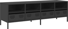 vidaXL Dulap TV, negru, 135x39x43,5 cm, oțel laminat la rece