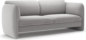 Canapea gri deschis cu tapițerie din catifea 204 cm Georgia – Micadoni