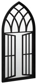 Oglinda de gradina, negru, 100x45 cm, fier uz exterior 1, Negru, 100 x 45 cm