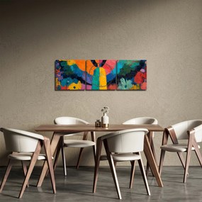Tablou - Înger abstract cu flori (cu ceas) (90x30 cm)