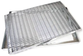 Covoraș metalic grilaj 50 x 100 x 3,3 cm, argintiu