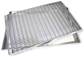 Covoraș metalic grilaj 50 x 100 x 3,3 cm, argintiu
