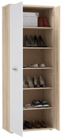 Comodă/Pantofar SIMO, stejar Sonoma/alb