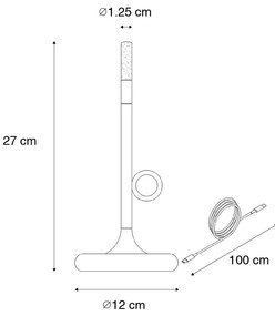 Set de 2 lămpi de masă exterioare aurii cu dimmer reîncărcabile - Sjarel