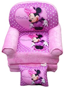 Fotoliu din plus extensibil in 4 pliuri, Minnie Mouse, 150 cm, Roz - FPE-15