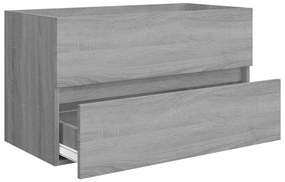 Dulap de chiuveta cu bazin incorporat gri sonoma lemn prelucrat sonoma gri, 80 x 38.5 x 45 cm