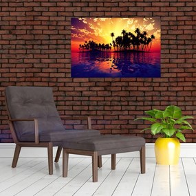 Tablou insulă în apus de soare (90x60 cm)