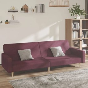 Canapea extensibila cu 2 locuri, violet, textil Violet, Fara suport de picioare