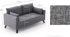 Canapea gri 177 cm Bella – Balcab Home