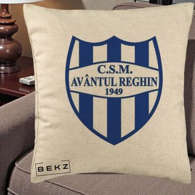 Perna Personalizata CSM Avantul Reghin 1949, 40x40 cm, Bej, Husa Detasabila, Perna Inclusa, BEKZ®
