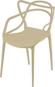 Set 4 bucati scaune din plastic KATO, bej