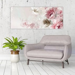 Tablou - Pictura flori roz (120x50 cm)