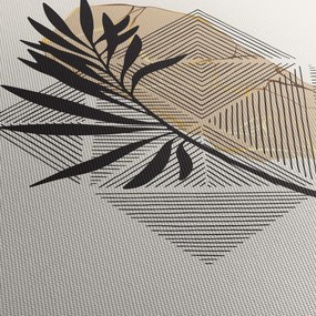 Tablou - Abstracție cu frunze tropicale N⁰1 (cu ceas) (90x30 cm)