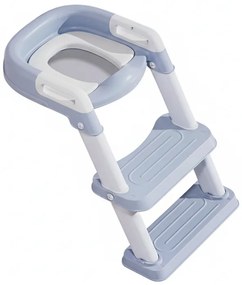 Reductor toaleta cu scarita si colac moale Kidizi PottyStep Albastru, model pliabil, colac moale din PVC