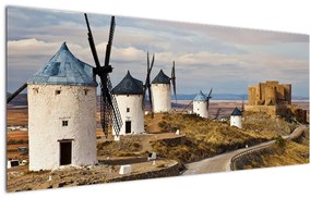 Tablou - Morile de vânt din Consuegra, Spania (120x50 cm)