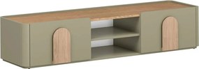 Comodă TV Amilio 170 cm cu sertar - eucalipt / stejar baltic dune / mânere stejar natural