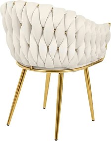 Scaun modern elegant TRESSE bej/ auriu