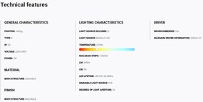 Spot LED incastrabil TULIPA Black recessed downlight 7W 24° 2700K CRI90 triac