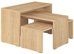 Set 3 Masute Cafea Kannas Stejar 65x30x39cm