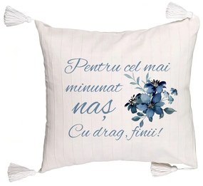 Perna Decorativa cu Franjuri pentru Nas 1, 45x45 cm, Cu fermoar