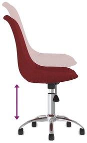 Scaun de birou pivotant, rosu vin, material textil 1, Bordo