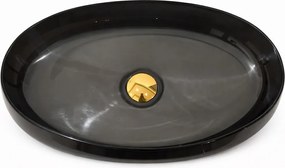 Lavoar din rasina pe blat Rune Bjorn 58 cm negru fumuriu