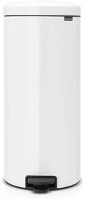 Cos pentru gunoi cu pedala Brabantia NewIcon 649049, 30 L, Inchidere usoara, Baza antiderapanta, Alb