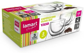 Lamart LT9012 set de pahare Cappuccino Vaso, 270ml, 2 buc