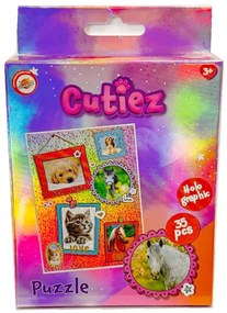 Animale Cutiez puzzle mini holografic 35 piese