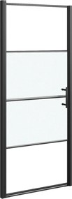 vidaXL Ușă de duș, negru, 81x195 cm, sticlă securizată semi-mată
