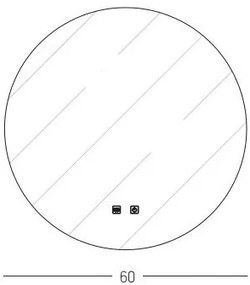 Oglinda baie cu iluminat LED MIRROR 25W 4000K ROUND 60cm