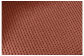 Colțar teracotă extensibil/cu spațiu de depozitare cu tapițerie din catifea reiată Voltaire – Bobochic Paris