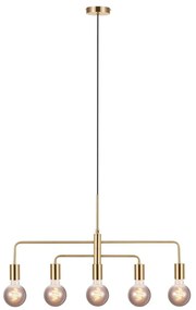 Pendul cu 5 surse de iluminat modern Gloom alama