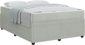 vidaXL Cadru de pat cu saltea Gri deschis 140 x 200 cm țesătură