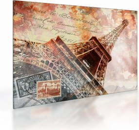 Tablou pe sticlă - Turnul Eiffel în stil vintage (70x50 cm)